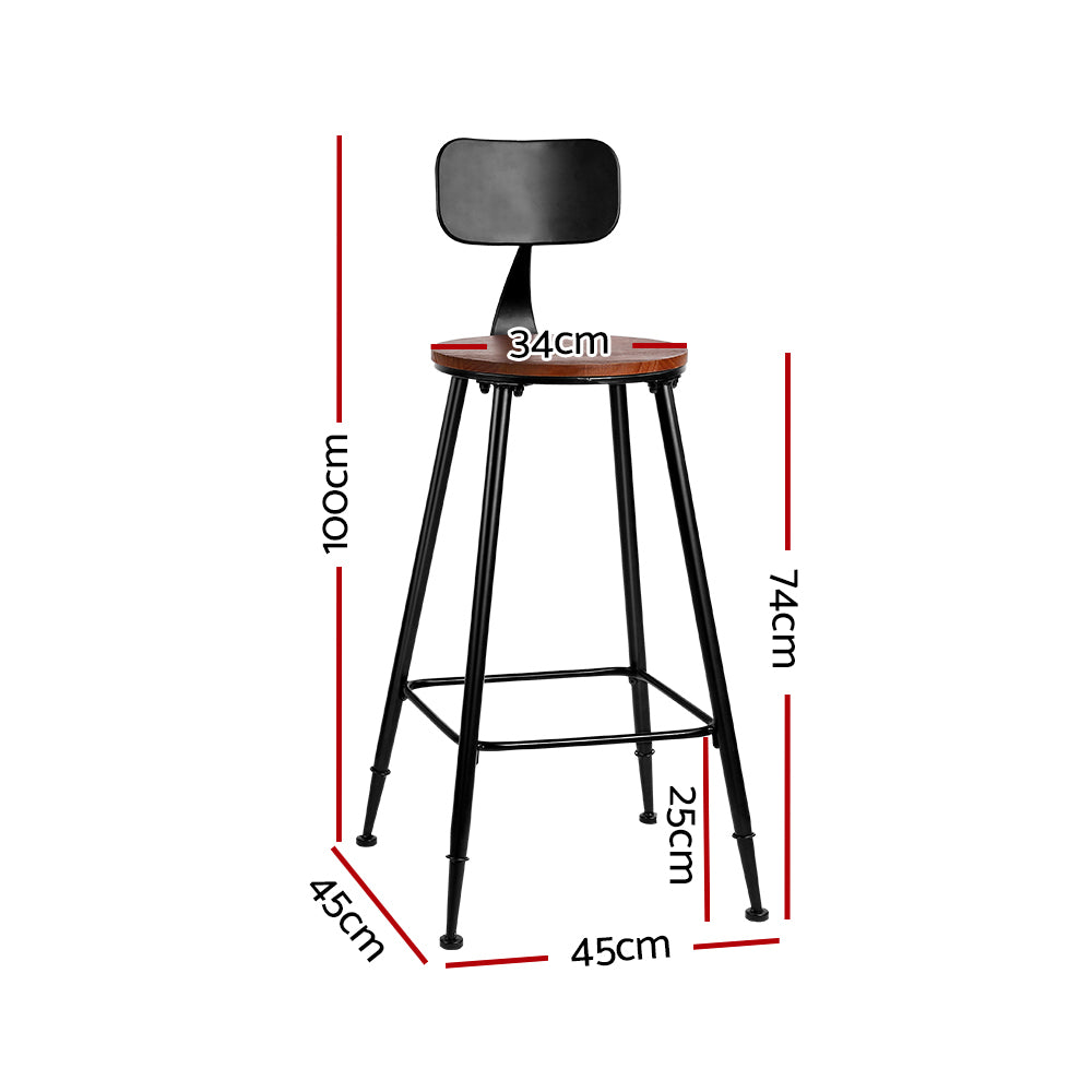 Marlook 4x Bar Stools Vintage Metal Chairs