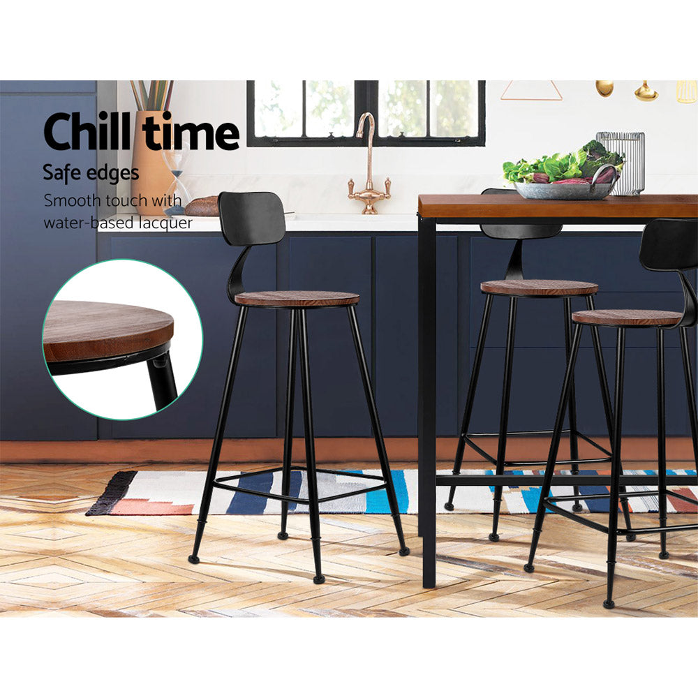 Marlook 4x Bar Stools Vintage Metal Chairs