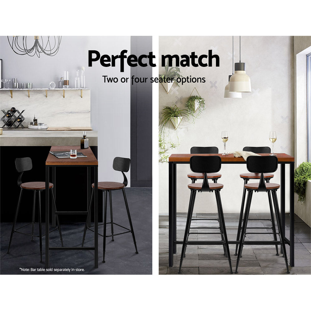 Marlook 4x Bar Stools Vintage Metal Chairs