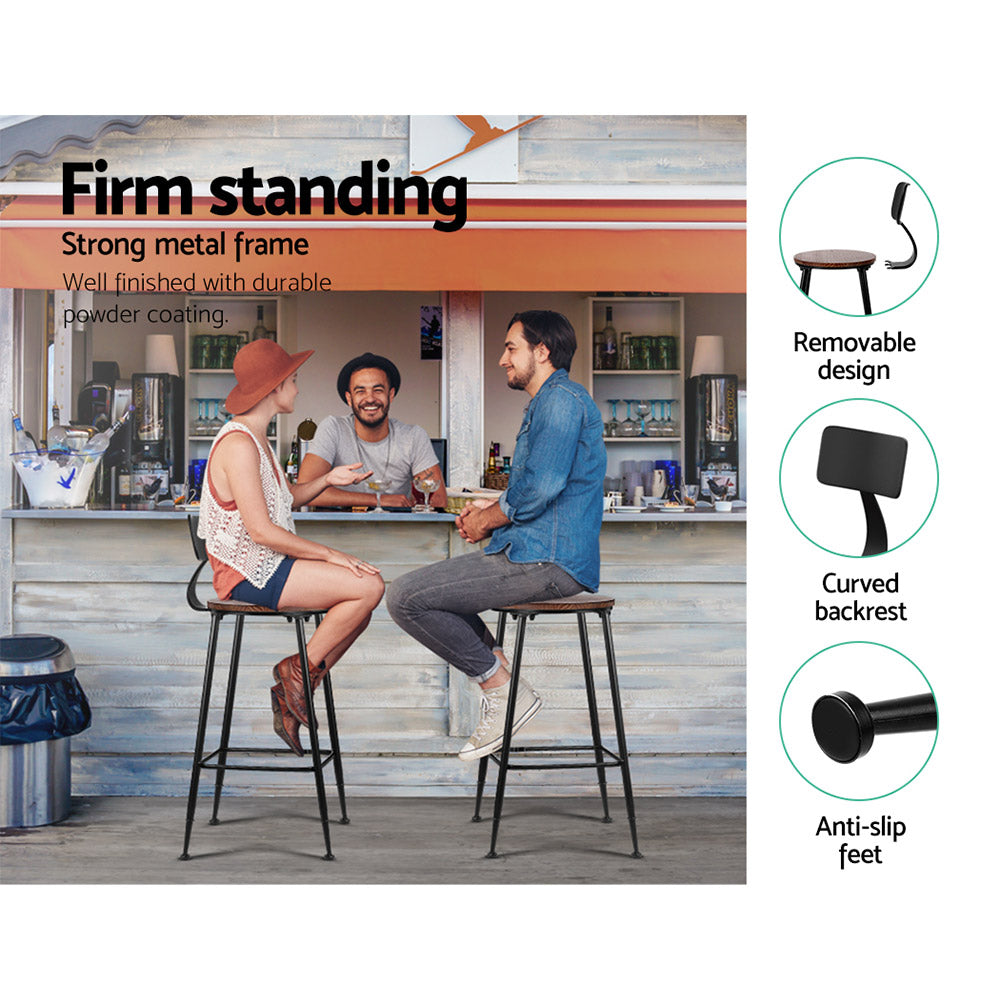 Marlook 4x Bar Stools Vintage Metal Chairs