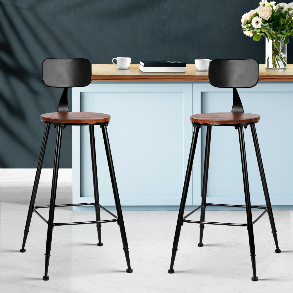 Marlook 4x Bar Stools Vintage Metal Chairs
