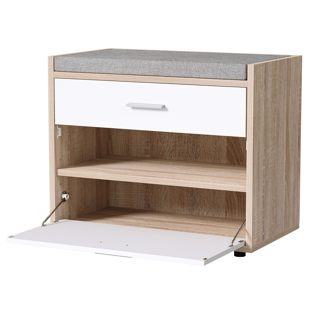 Marlook Shoe Rack Cabinet Bench 8 Pairs White Niva