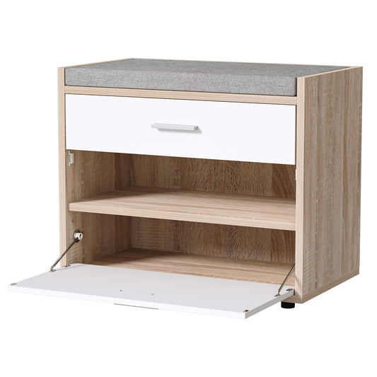Marlook Shoe Rack Cabinet Bench 8 Pairs White Niva