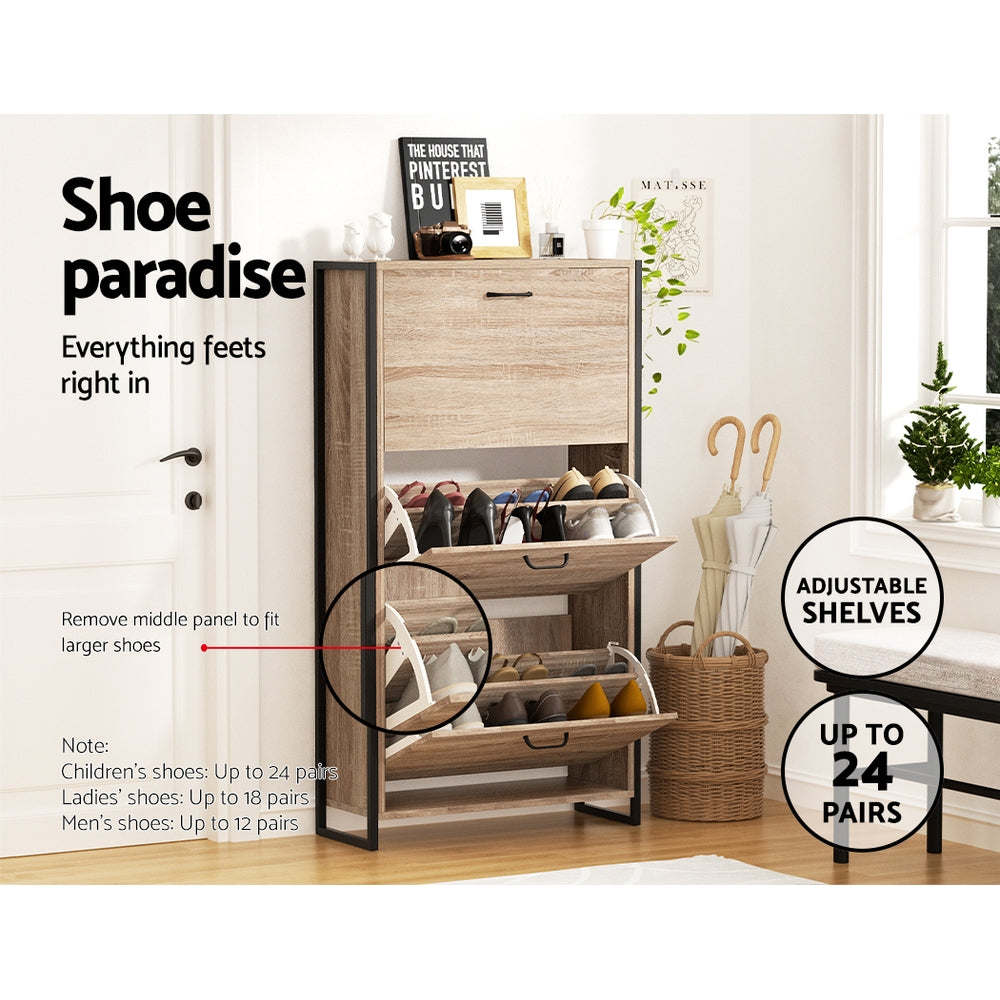 Marlook Shoe Rack Cabinet Adjustable Shelves 24 Pairs Tim