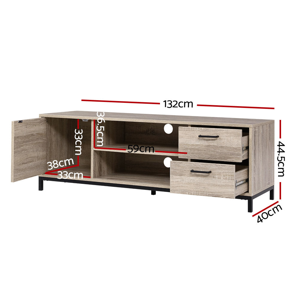 Marlook TV Cabinet Entertainment Unit 132cm Pine Tania