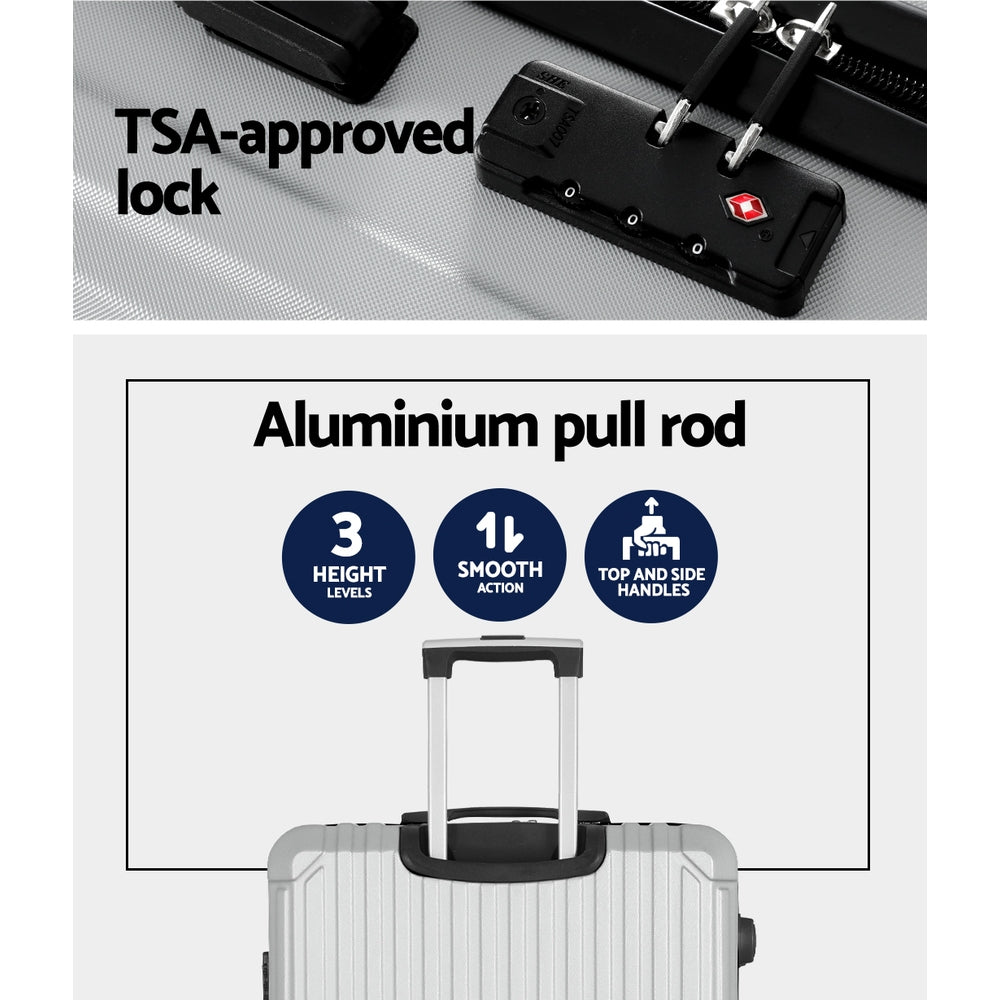 Marlook 28'' Luggage Travel Suitcase Set TSA Carry On Hard Case Light Grey
