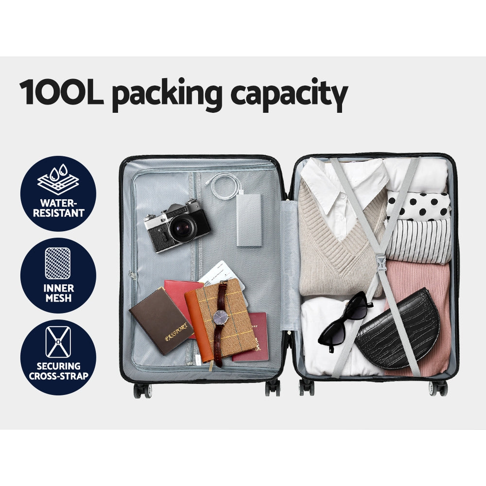 Marlook 28'' Luggage Travel Suitcase Set TSA Carry On Hard Case Light Grey