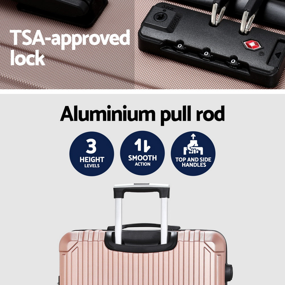 Marlook 28'' Luggage Travel Suitcase Set TSA Carry On Hard Case Rose Gold