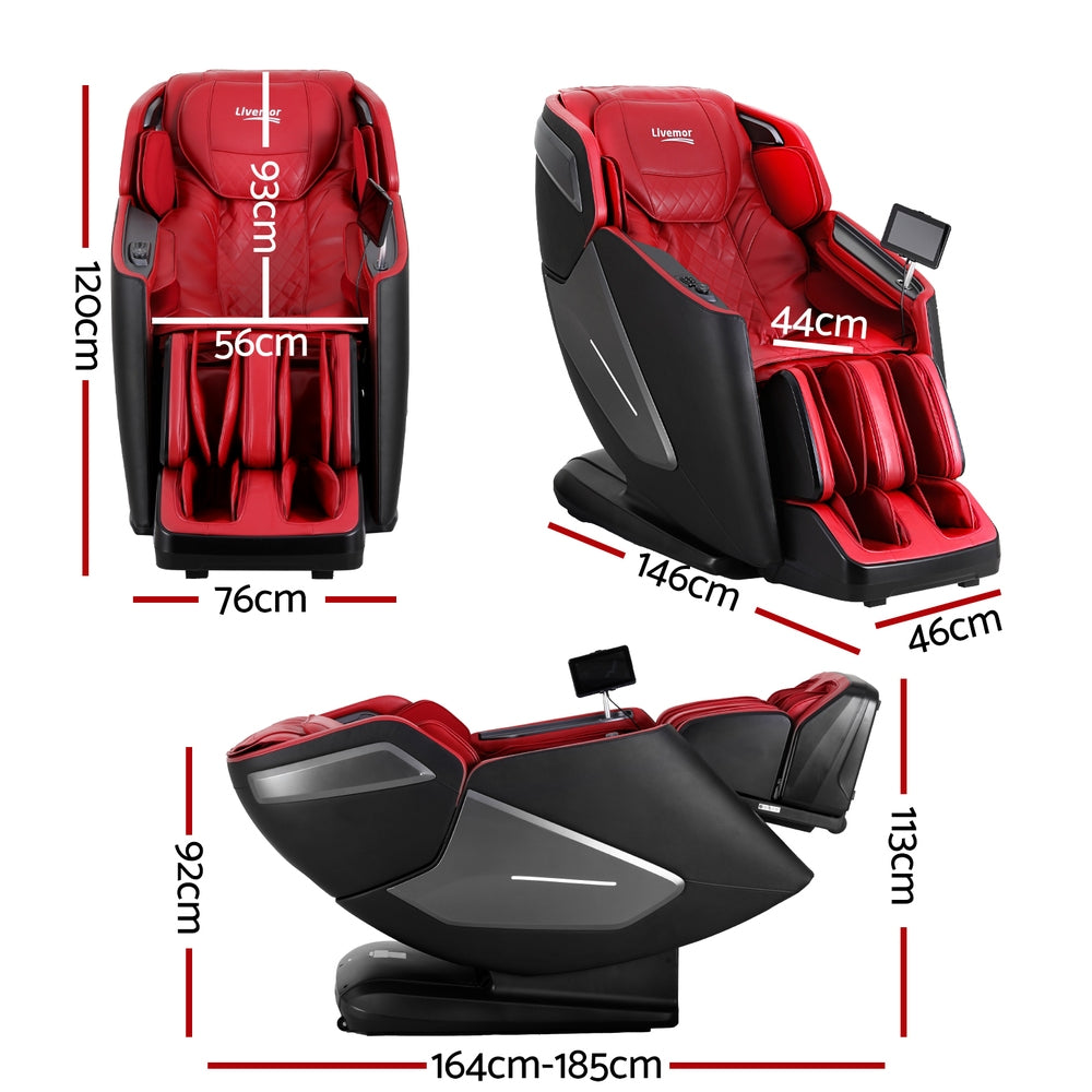 Marlook 4D Massage Chair Electric Recliner Home Massager Red