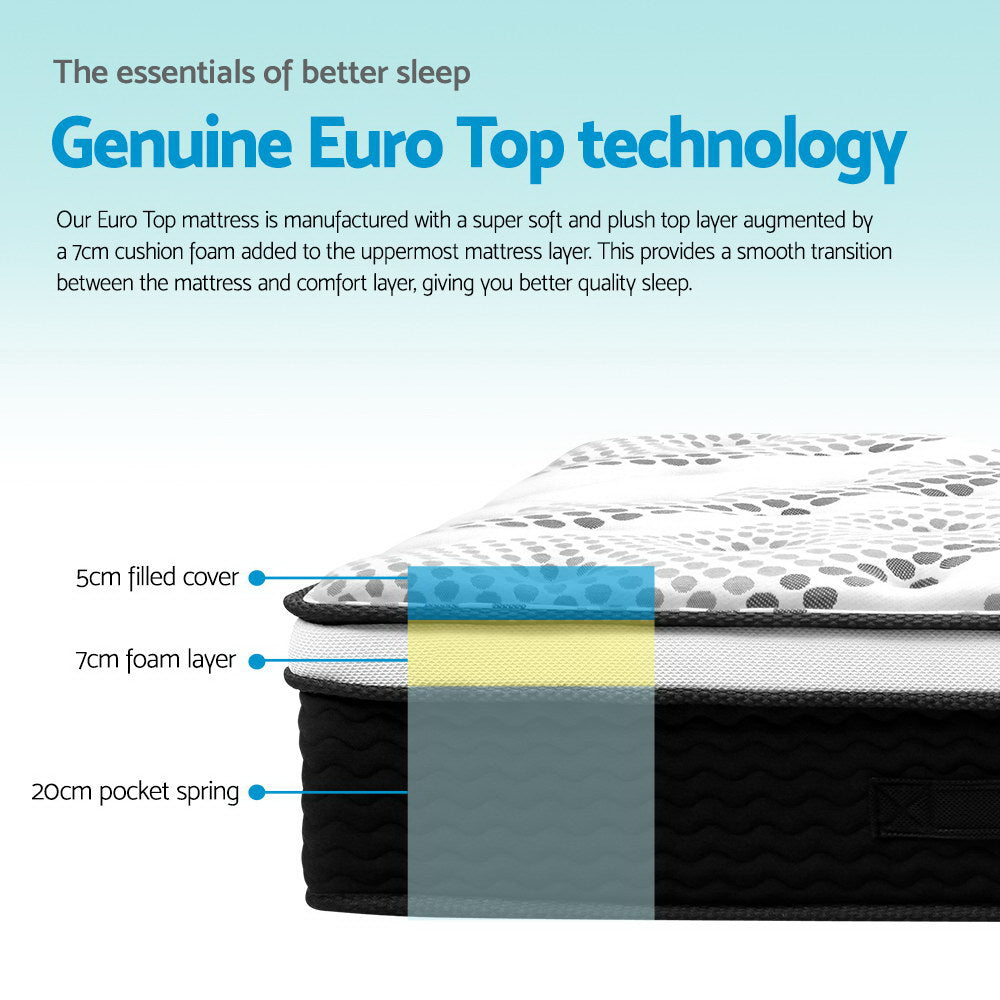 Marlook Bedding 32cm Mattress Euro Top Double