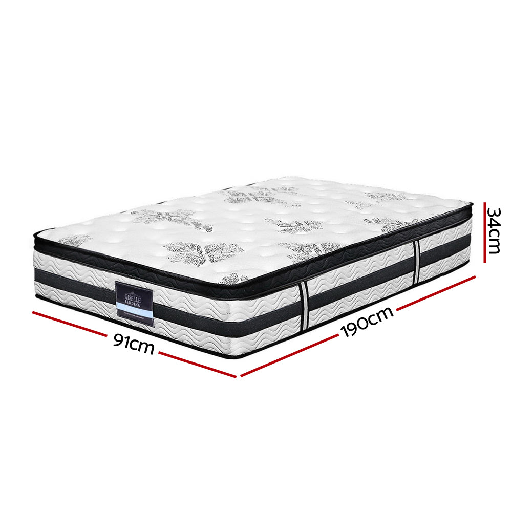 Marlook Bedding 34cm Mattress Euro Top Pocket Spring Single