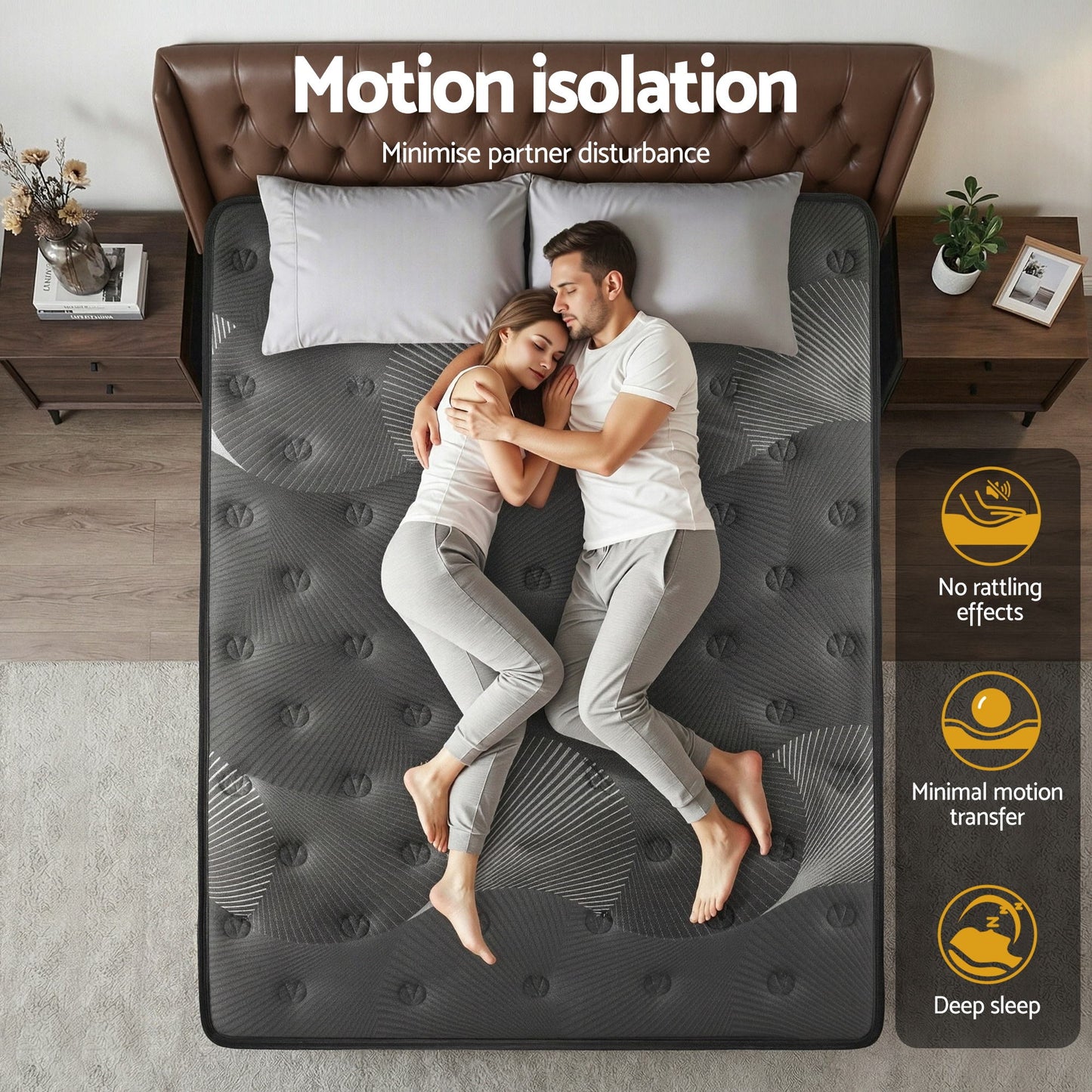 Giselle Bedding 35cm Mattress Graphene Memory Foam Medium Firm Euro Top Mattresses Queen