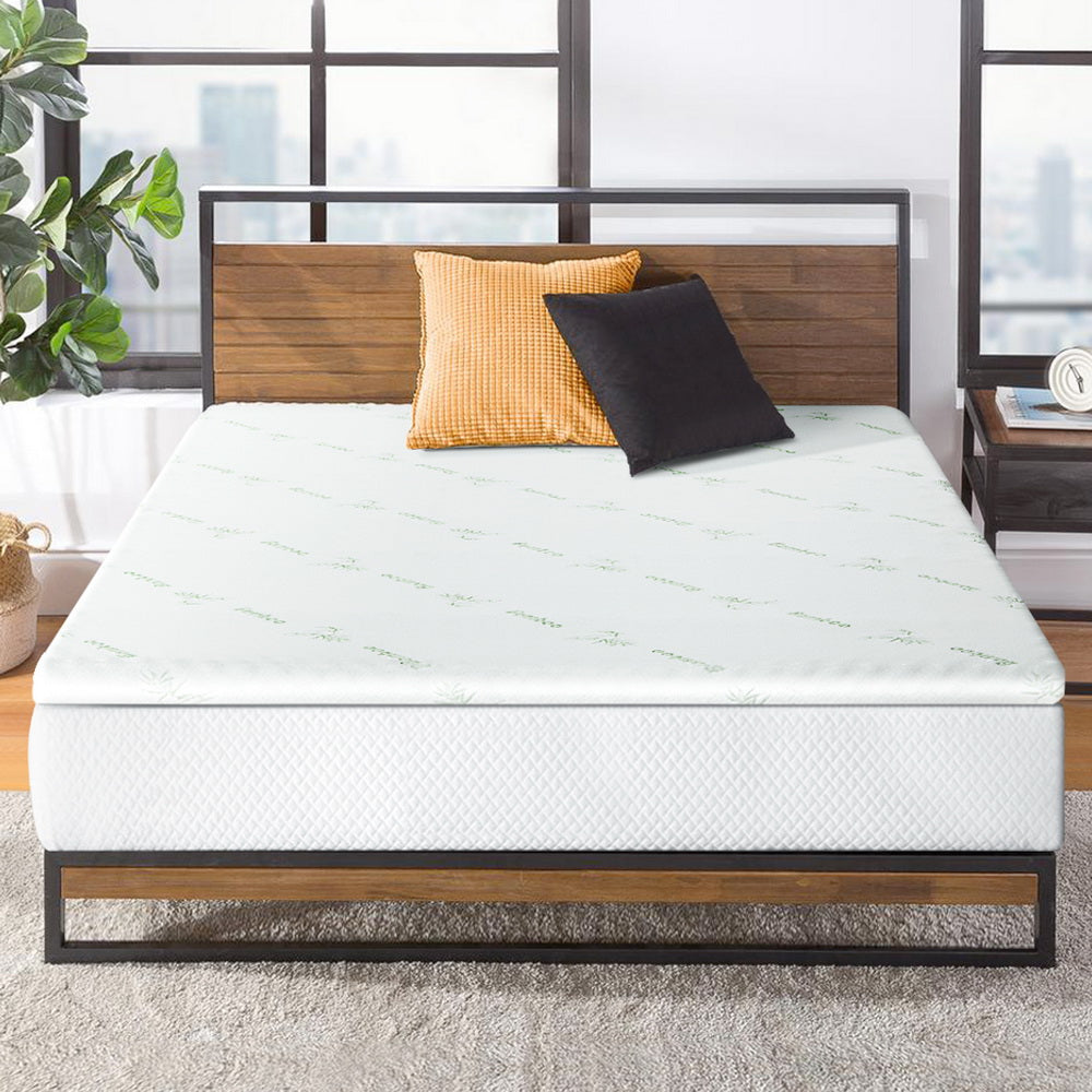 Marlook Bedding Memory Foam Mattress Topper Cool Gel Bed Mat Bamboo 10cm King