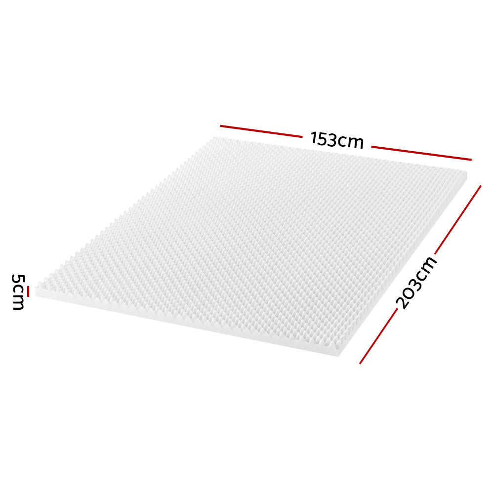 Marlook Bedding Memory Foam Mattress Topper Egg Crate 5cm Queen
