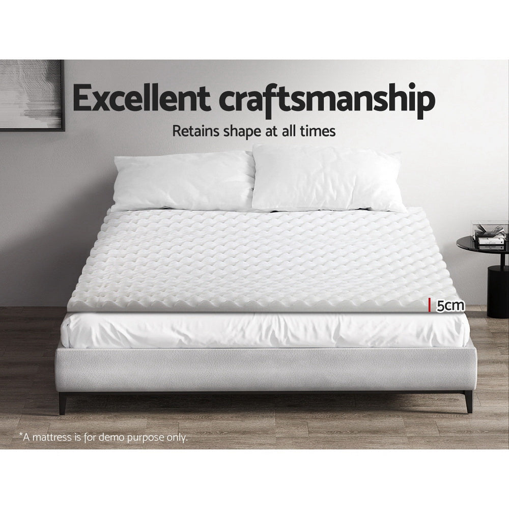 Marlook Bedding Memory Foam Mattress Topper Egg Crate 5cm Queen