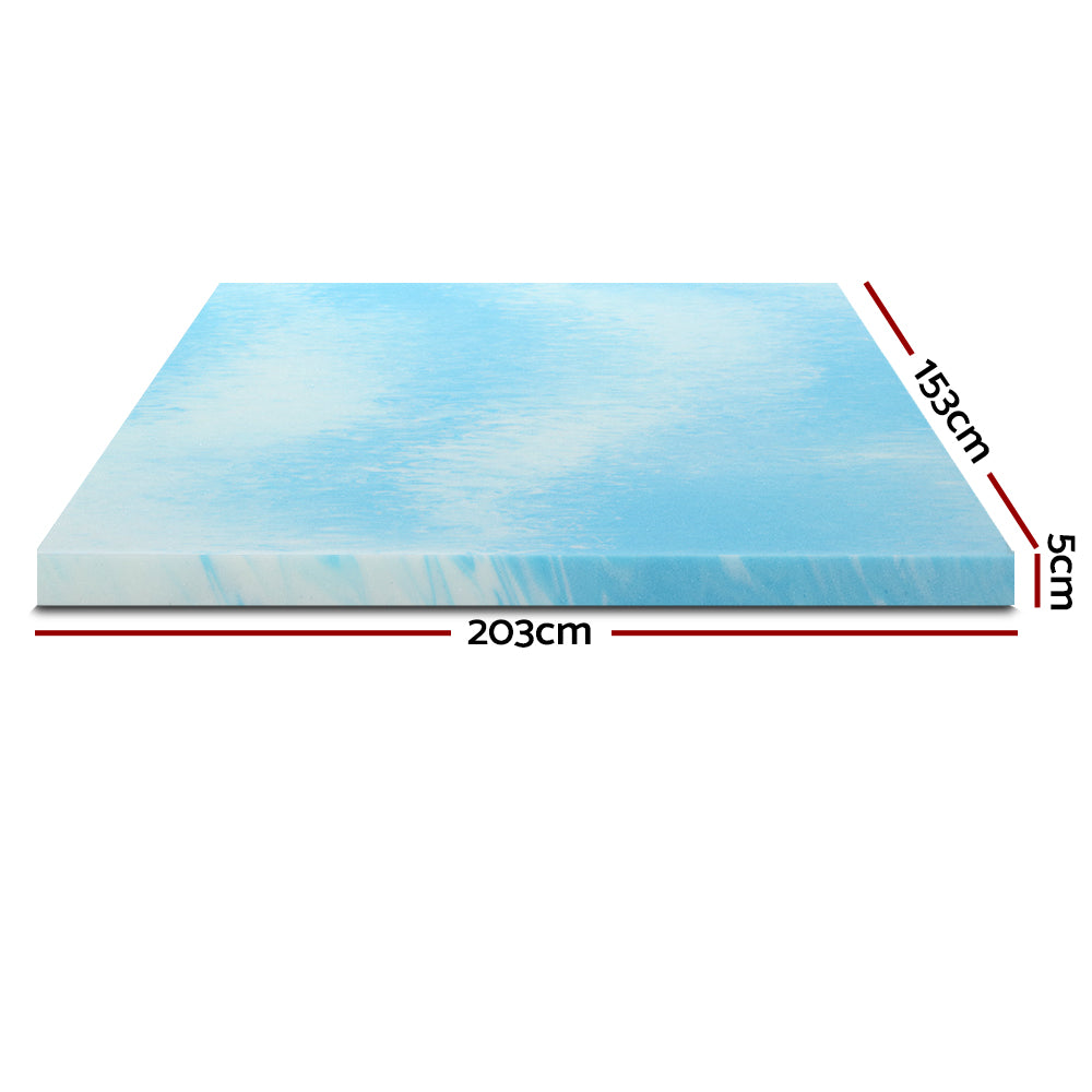 Marlook Bedding Memory Foam Mattress Topper Gel 5cm Queen