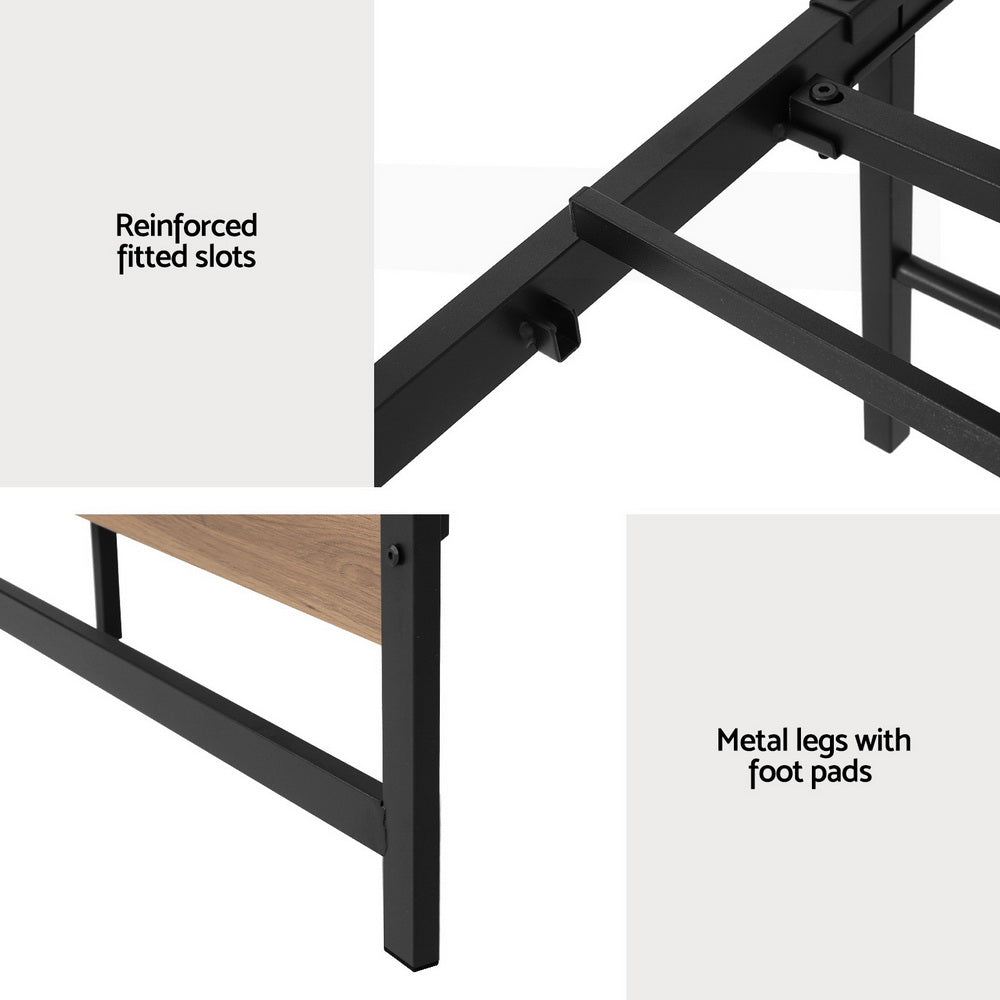 Marlook Bed Frame Double Size Metal Base Mattress Platform Foundation Black DREW