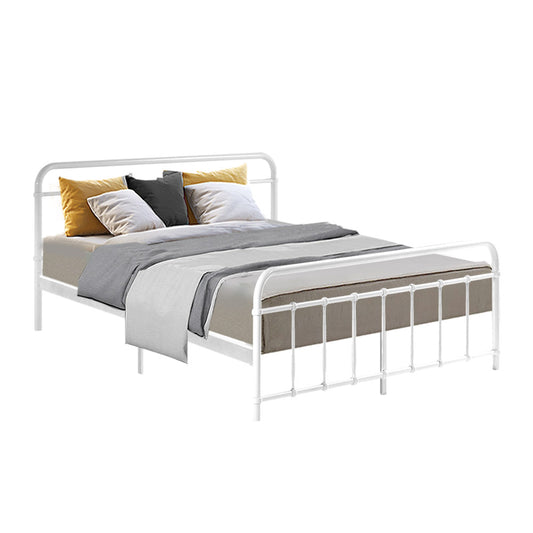 Marlook Bed Frame Metal Frames LEO - Queen (White)