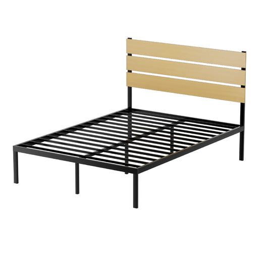 Marlook Bed Frame Double Size Metal Base Mattress Platform Foundation Black PAULA