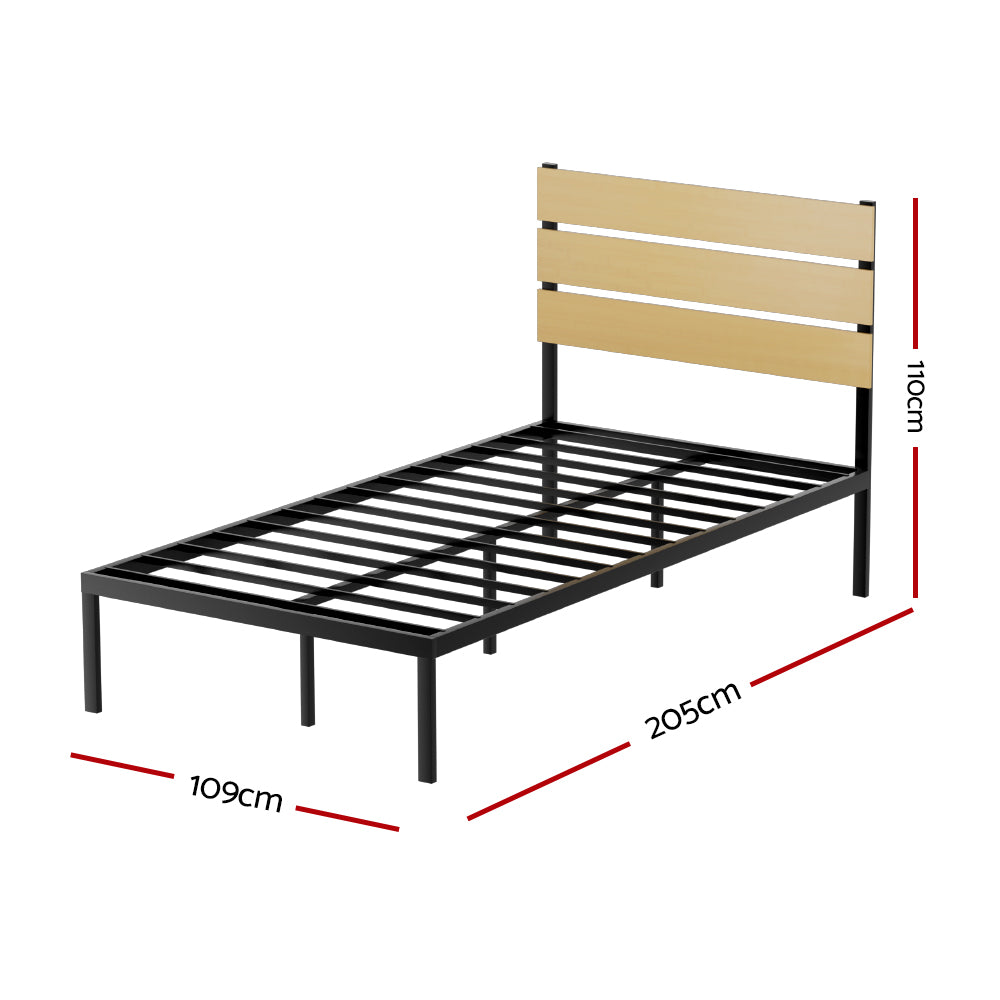 Marlook Bed Frame King Single Size Metal Base Mattress Platform Foundation PAULA