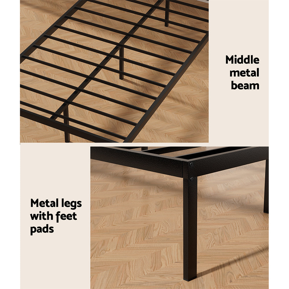 Marlook Bed Frame King Single Size Metal Base Mattress Platform Foundation PAULA
