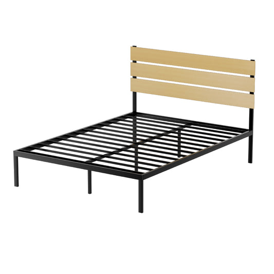Marlook Bed Frame Queen Size Metal Base Mattress Platform Foundation Black PAULA
