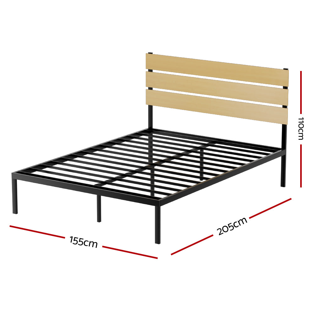 Marlook Bed Frame Queen Size Metal Base Mattress Platform Foundation Black PAULA