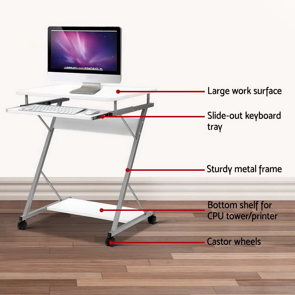 Marlook Computer Desk Keyboard Tray Shelf White 60CM