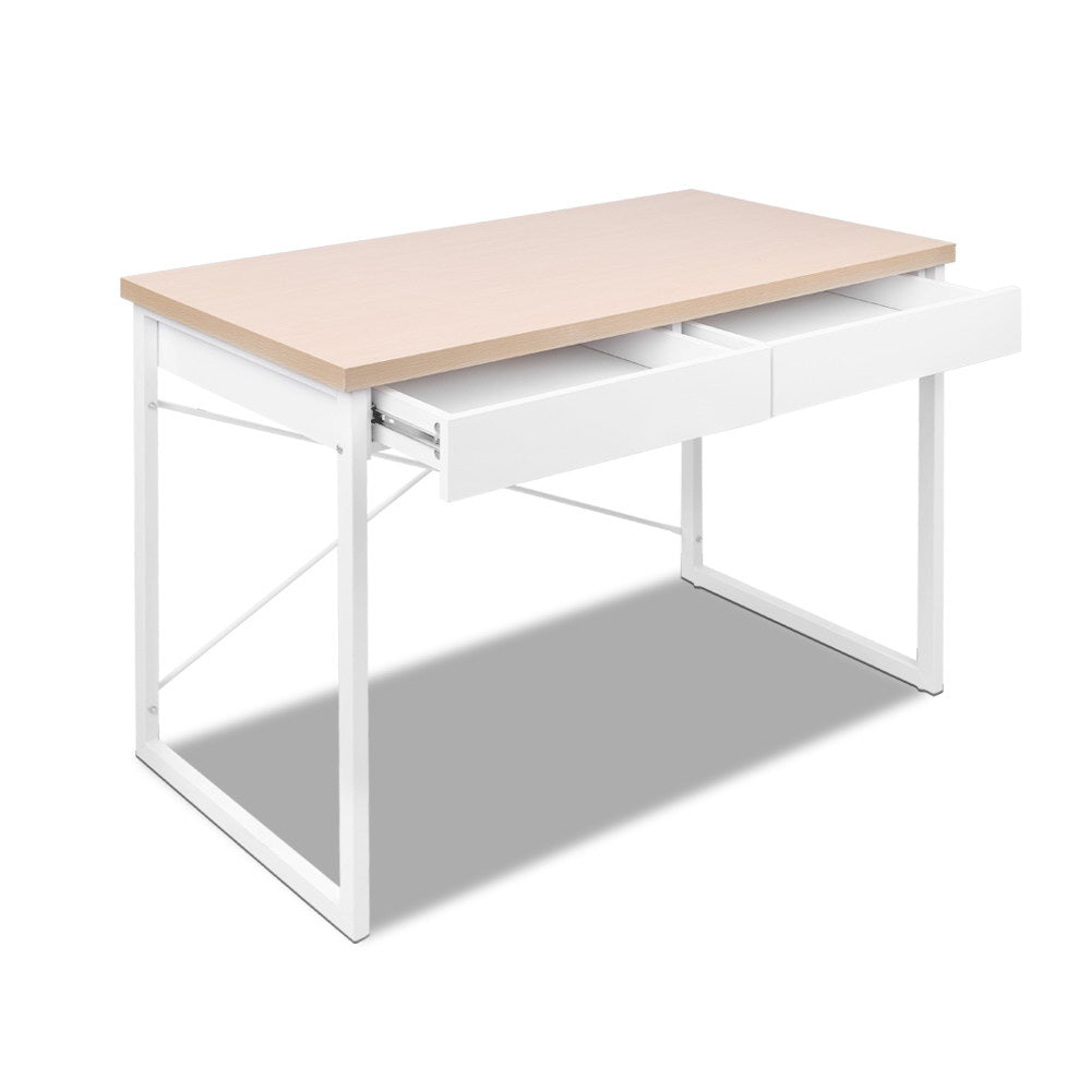 Marlook Computer Desk Drawer Storage Oak 100CM