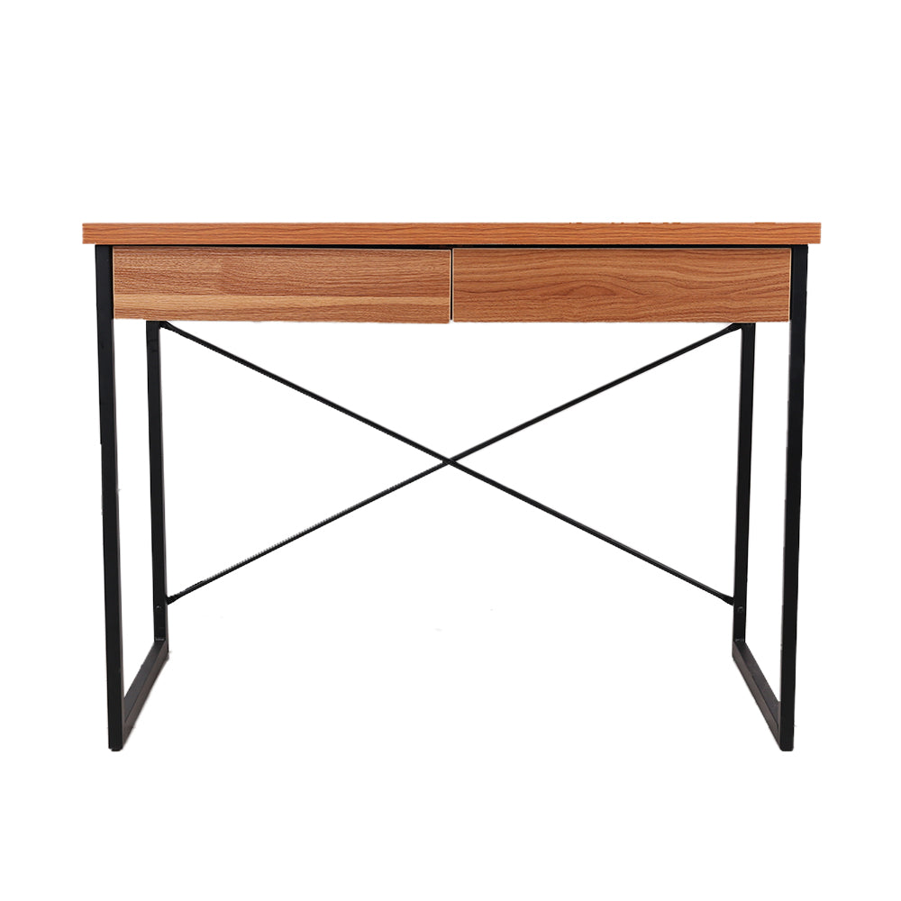 Marlook Computer Desk Drawer Storage Walnut 100CM