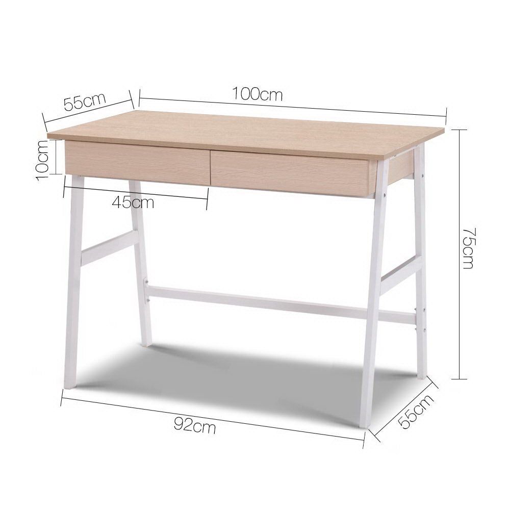 Marlook Computer Desk Drawer Cabinet Oak 100CM