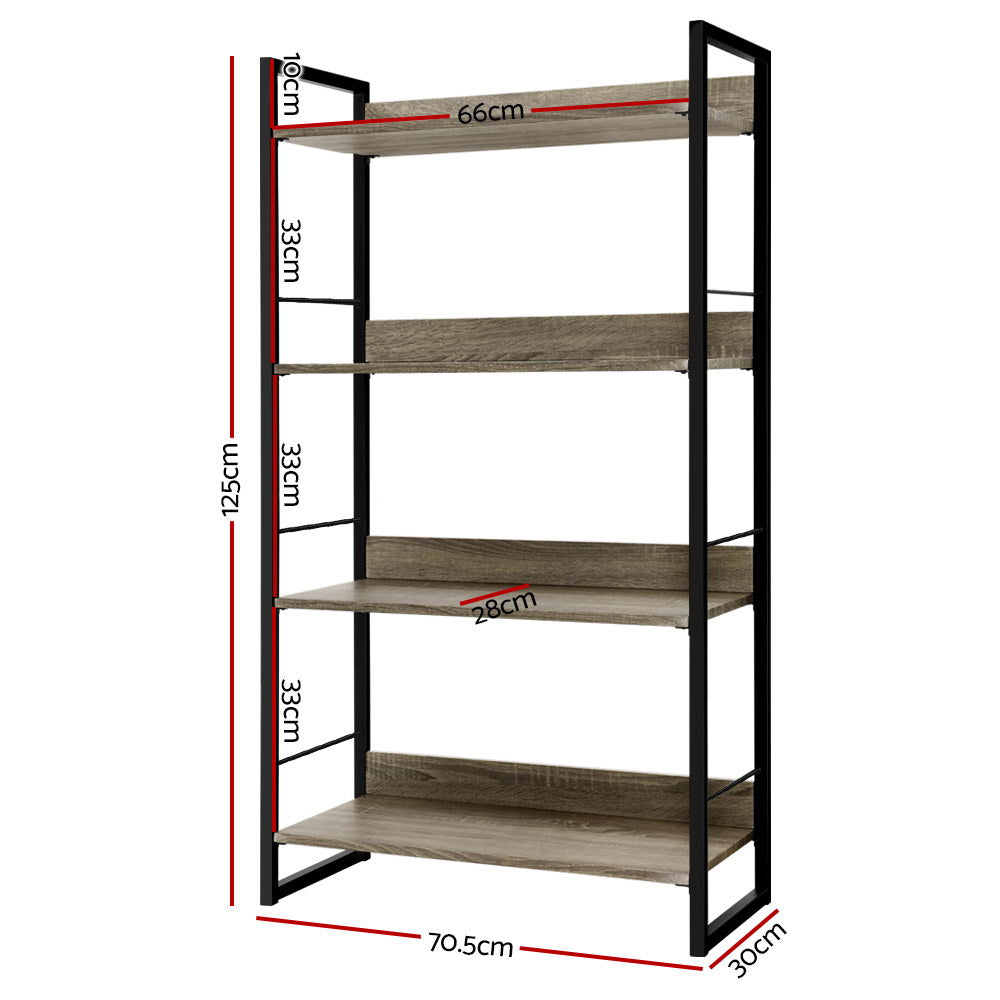 Marlook Bookshelf 4 Tiers - NOE Black and Oak