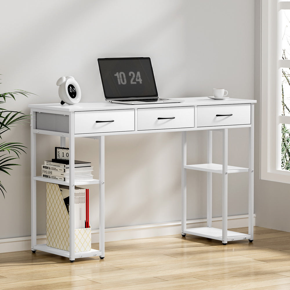 Marlook Computer Desk Drawer Shelves Study Table 120CM White