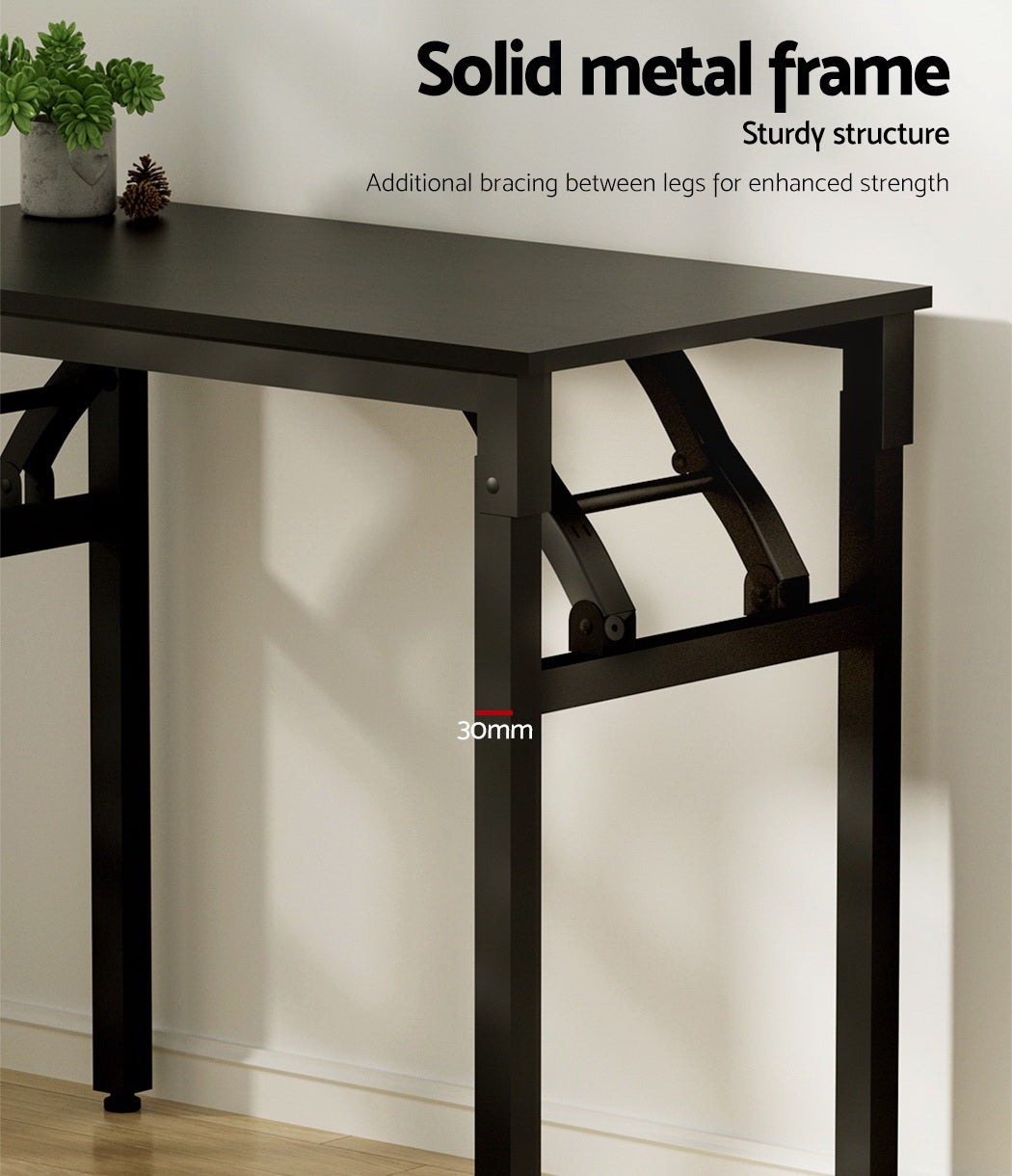 Marlook Computer Desk Foldable Balck 80CM
