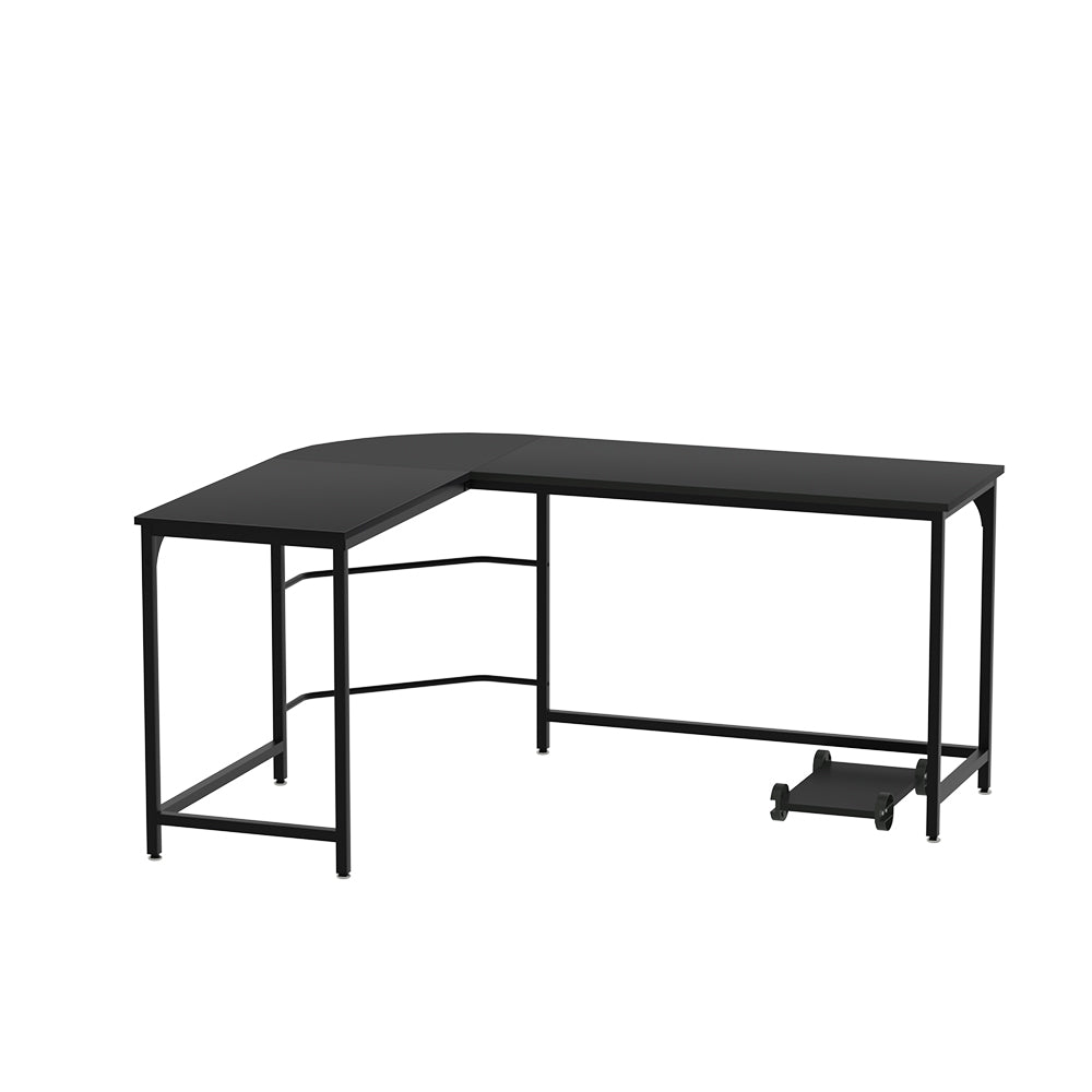 Marlook Computer Desk L-Shape CPU Stand Black 147CM