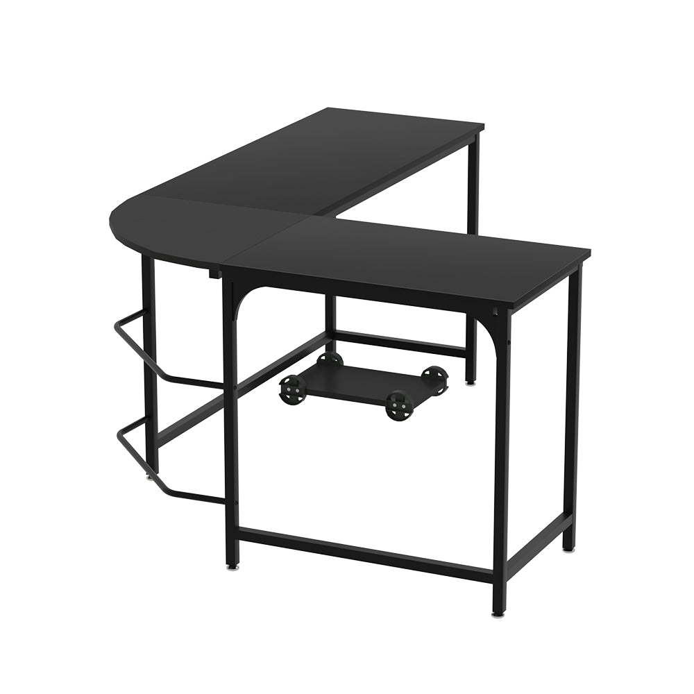 Marlook Computer Desk L-Shape CPU Stand Black 147CM
