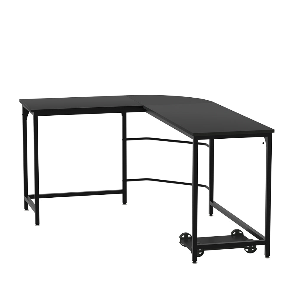 Marlook Computer Desk L-Shape CPU Stand Black 147CM