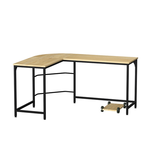 Marlook Computer Desk L-Shape CPU Stand Oak 147CM
