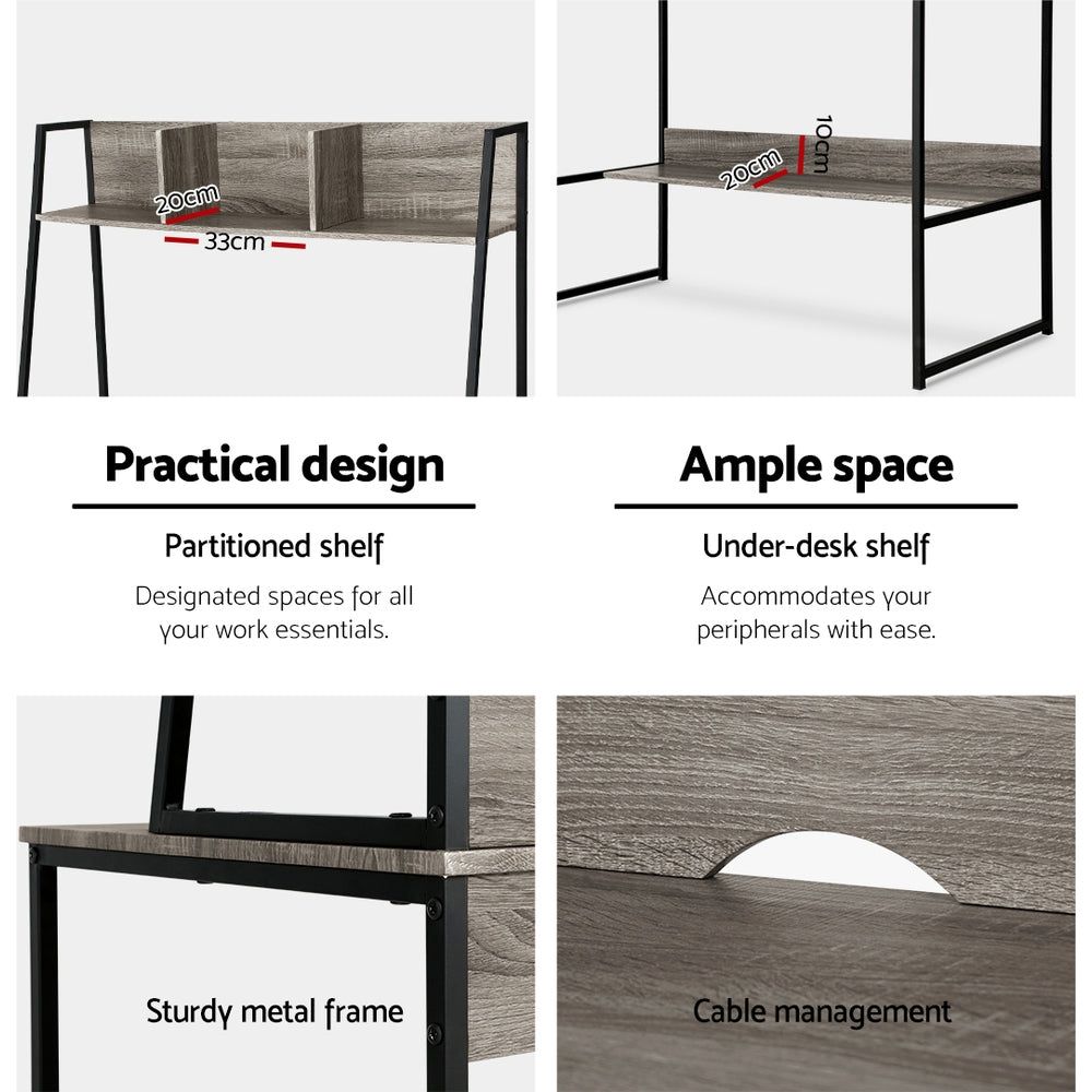 Marlook Computer Desk Bookshelf Storage Grey 100CM