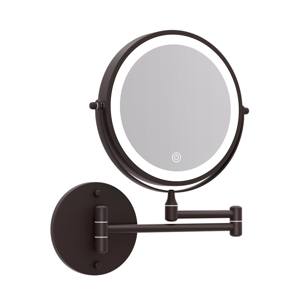 Marlook Extendable Makeup Mirror 10X Magnifying Double-Sided Bathroom Brown