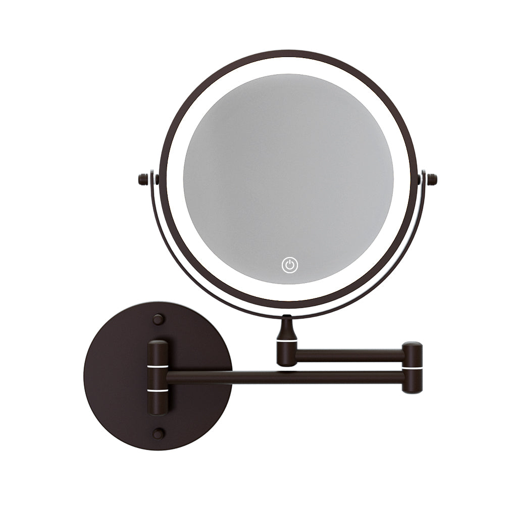 Marlook Extendable Makeup Mirror 10X Magnifying Double-Sided Bathroom Brown