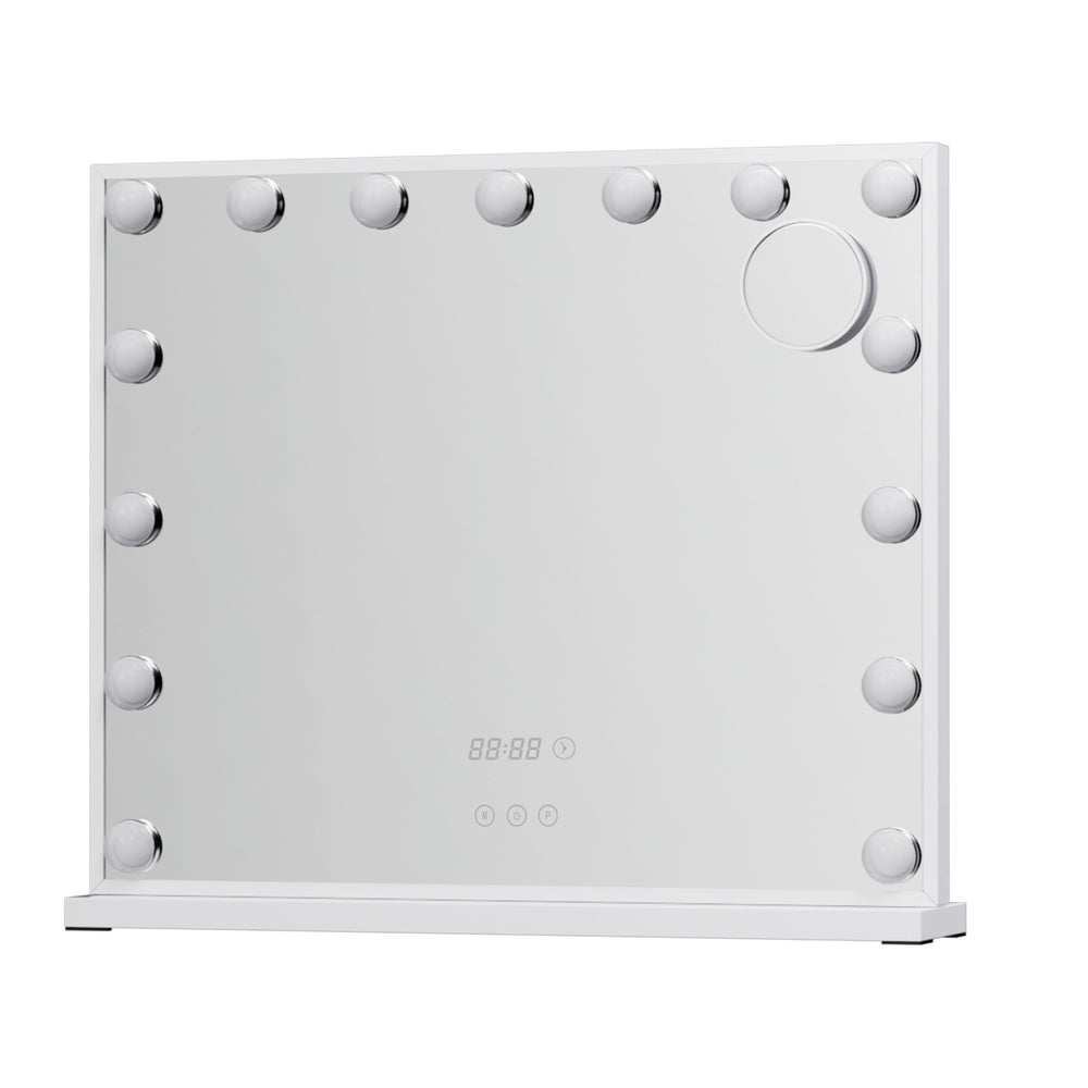 Marlook Makeup Mirror 60x52cm Hollywood Vanity with LED Light Tabletop White