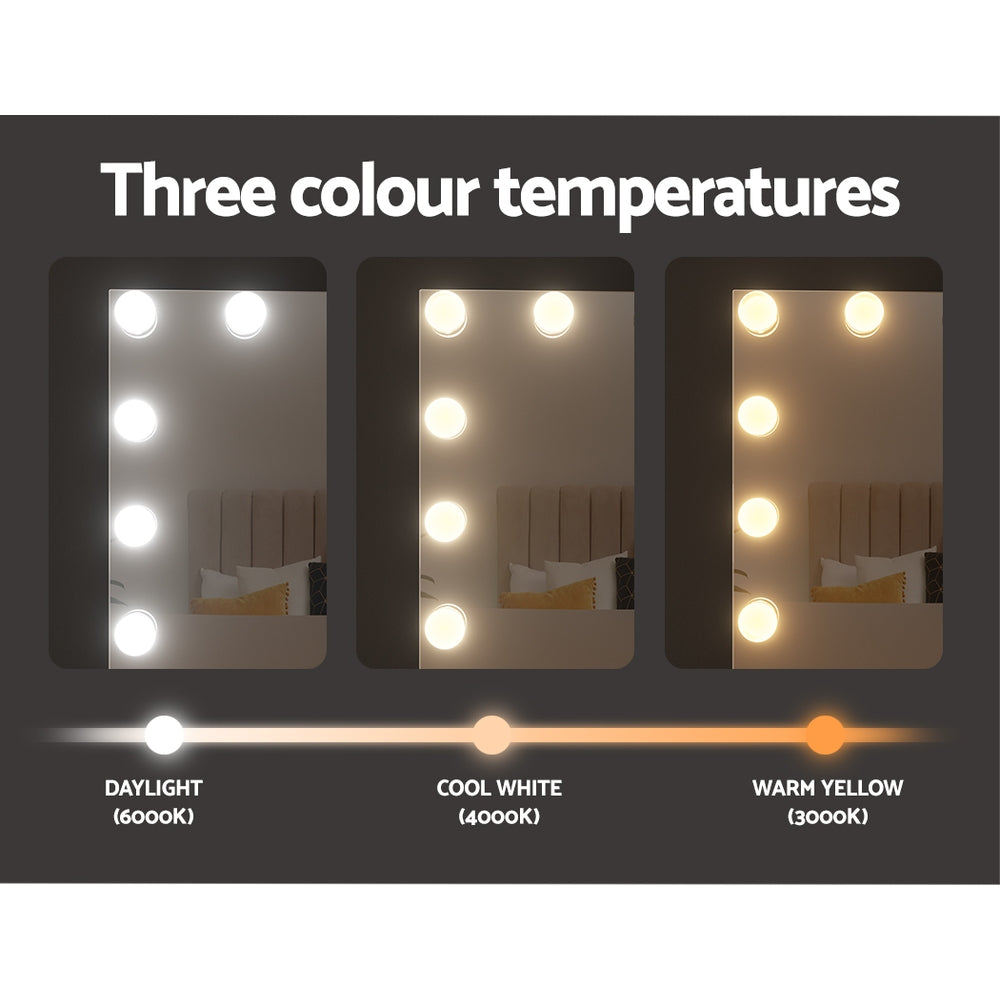 Marlook Bluetooth Makeup Mirror 58x46cm Hollywood Vanity with LED Light Wall