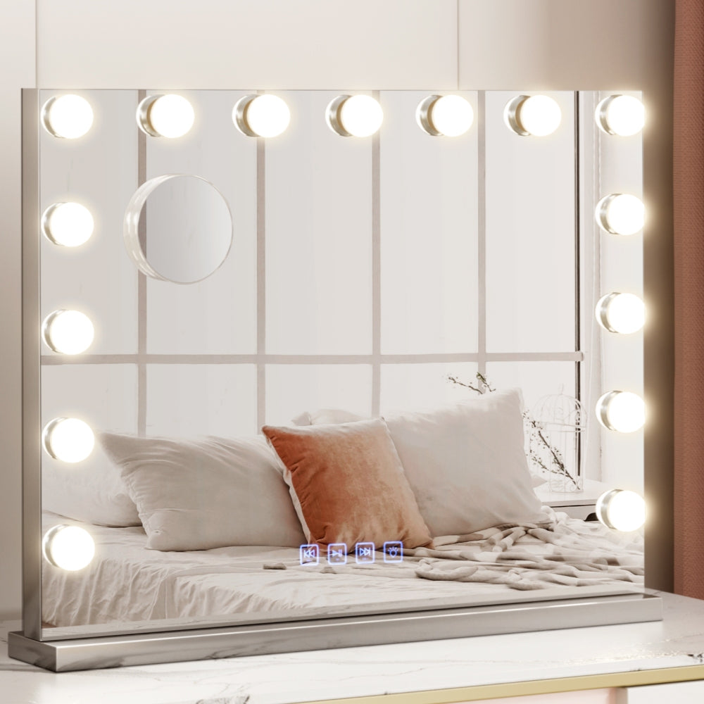 Marlook Bluetooth Makeup Mirror 58x46cm Hollywood Vanity with LED Light Wall