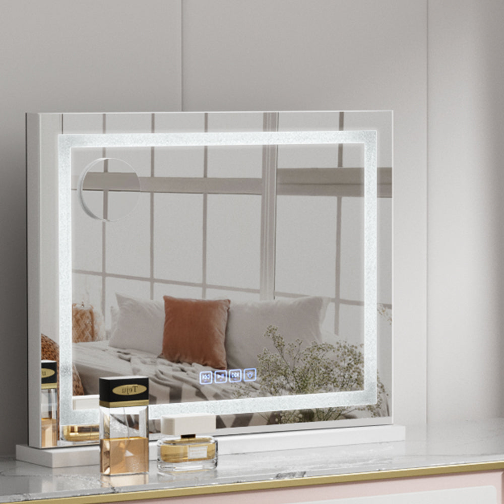 Marlook Bluetooth Makeup Mirror 58x46cm Hollywood Vanity with LED Light Crystal