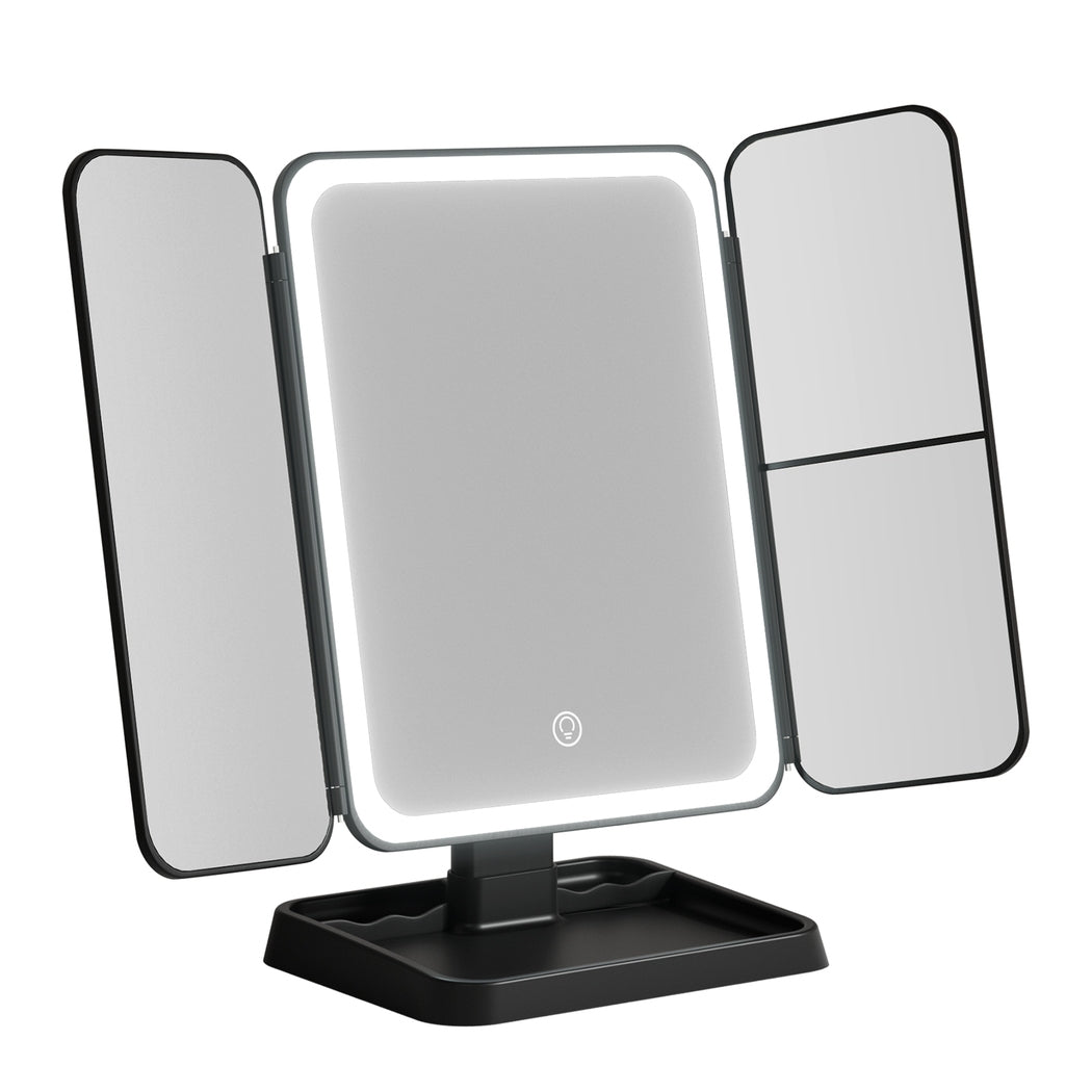Marlook LED Makeup Mirror Tri-fold Lighted Vanity Mirrors 1X2X3X Magnifications