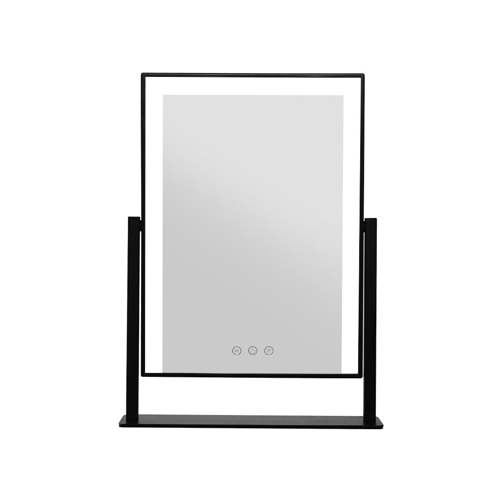 Marlook Makeup Mirror 25x30cm Hollywood Vanity with LED Light Rotation Black