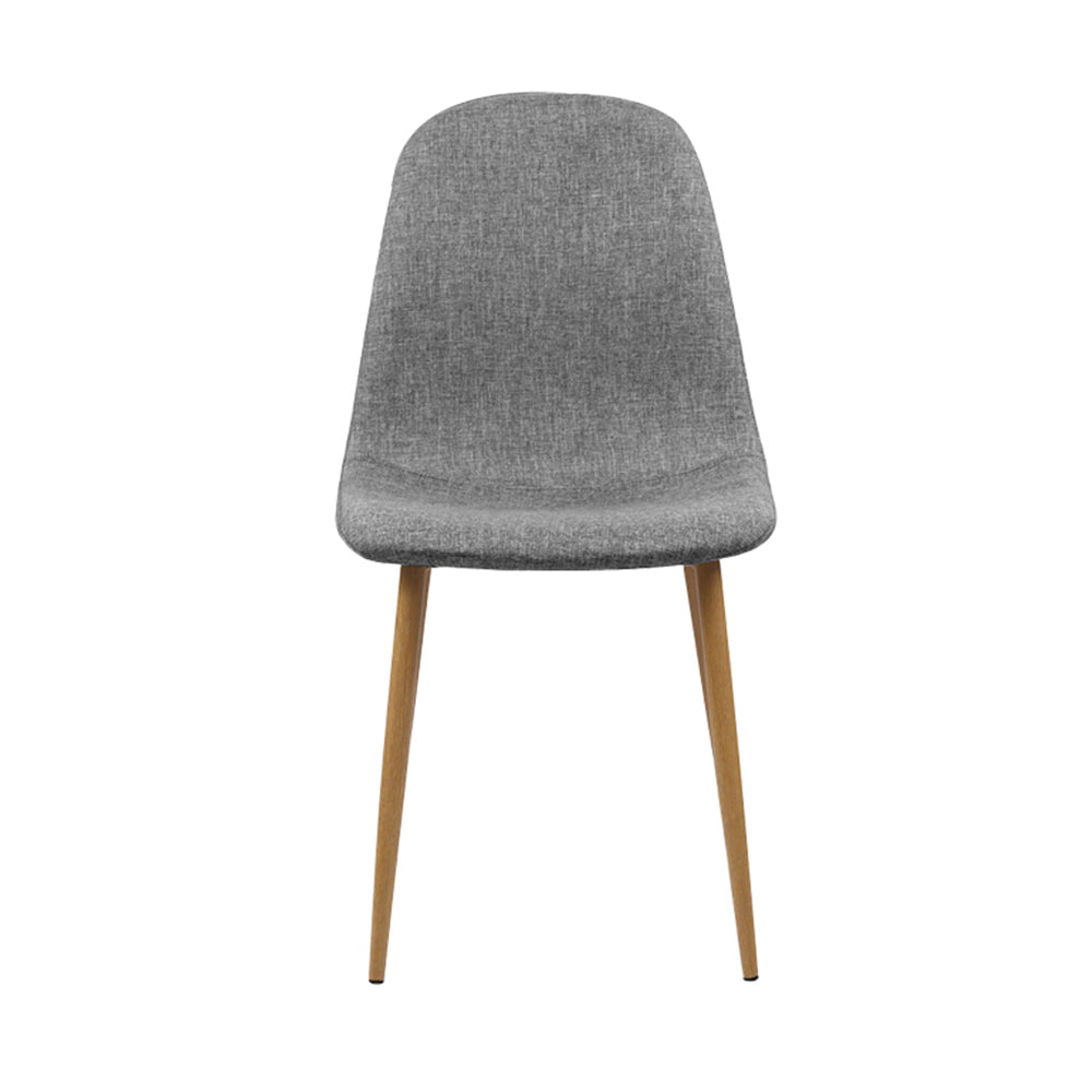 Marlook Dining Chairs Set of 4 Linen Curved Slope Grey