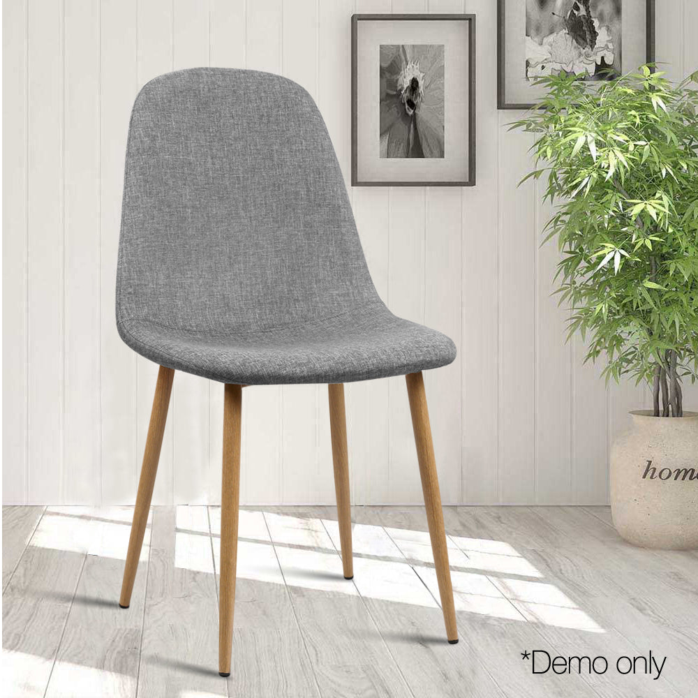 Marlook Dining Chairs Set of 4 Linen Curved Slope Grey