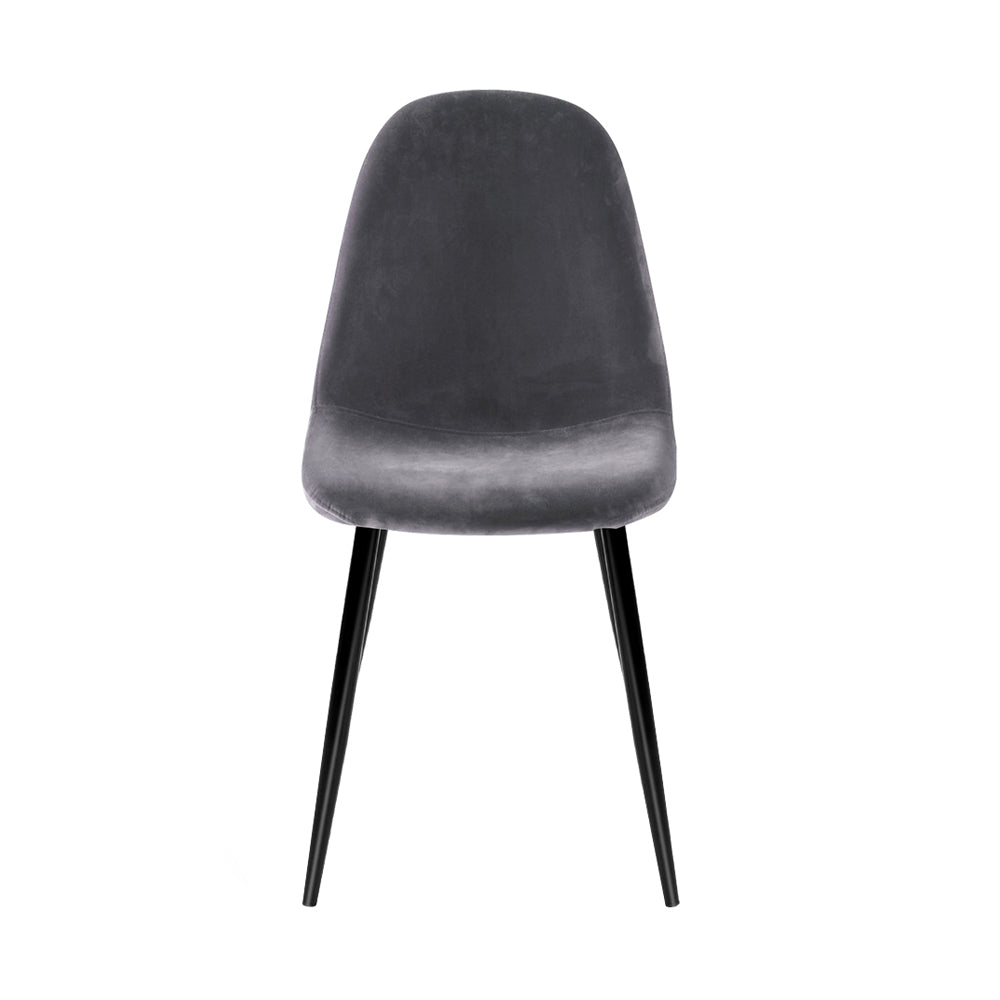 Marlook Dining Chairs Set of 4 Velvet Curved Slope Grey